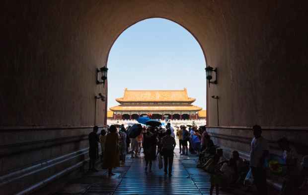 people visiting forbidden city